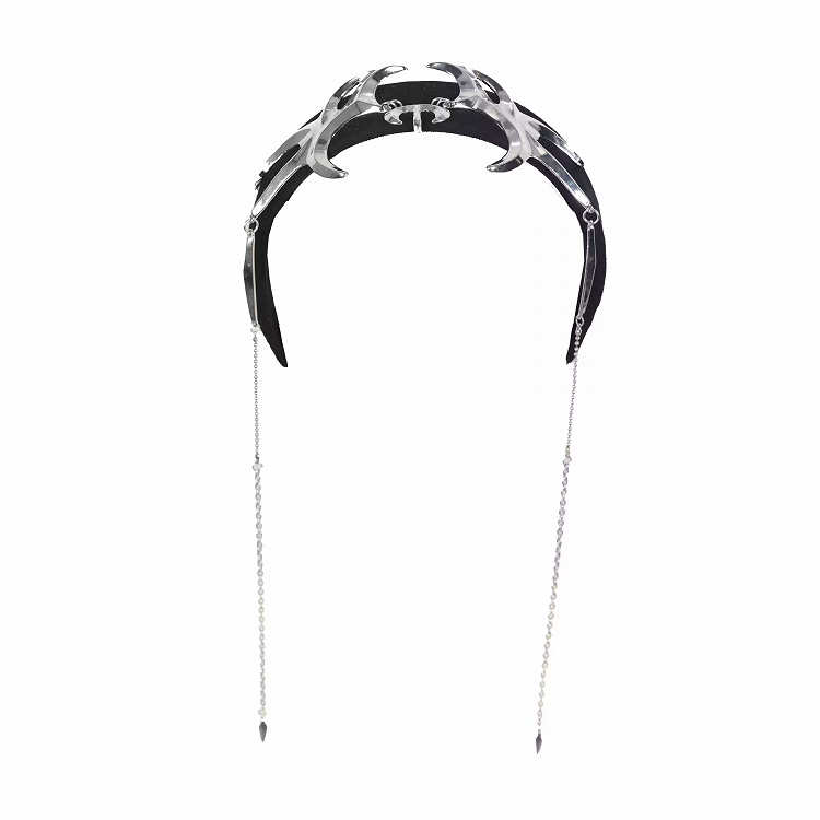 Y3K Fashion Futuristic Black Cyberpunk Metal Chain KC