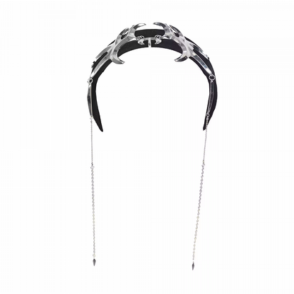 Y3K Fashion Futuristic Black Cyberpunk Metal Chain KC