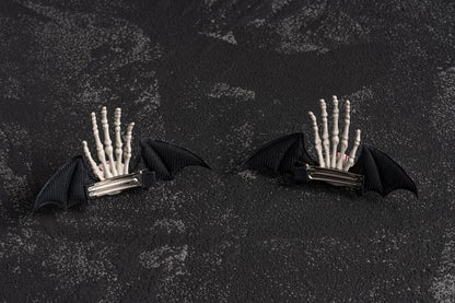 Eyeball Skeleton Hand Bat Wings Hairclips