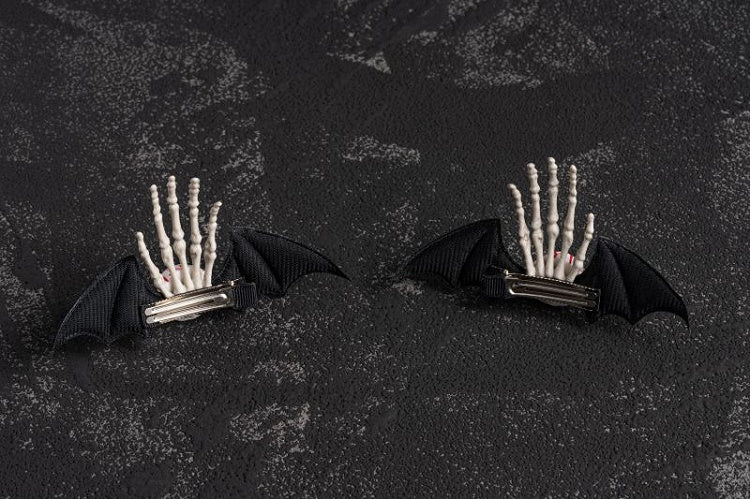 Eyeball Skeleton Hand Bat Wings Hairclips