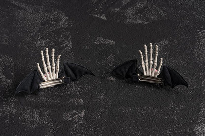Eyeball Skeleton Hand Bat Wings Hairclips