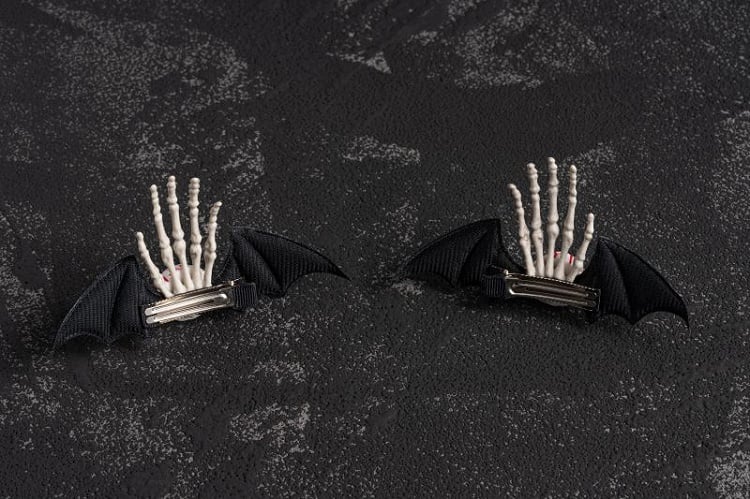 Eyeball Skeleton Hand Bat Wings Hairclips