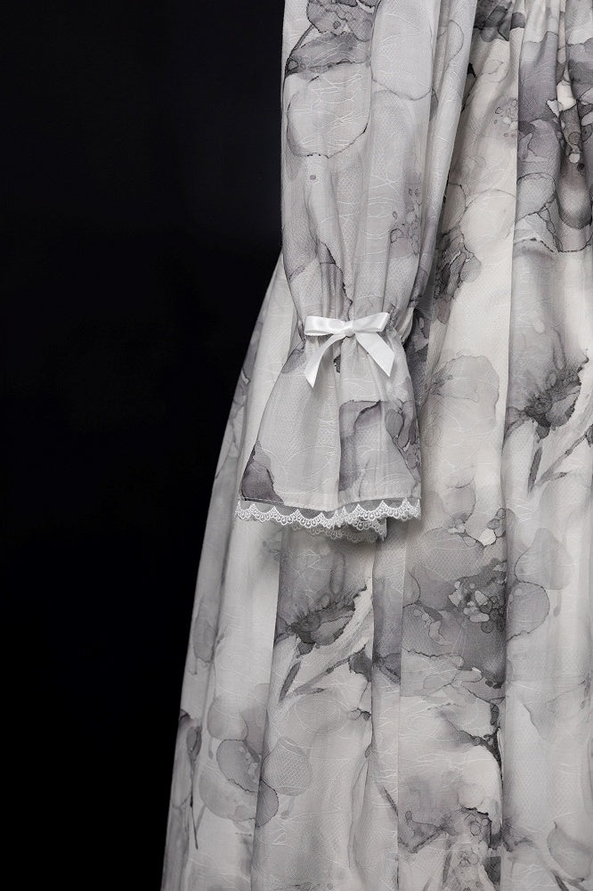Jirai Kei Dress Work-Ready Elegant Floral Print Dress