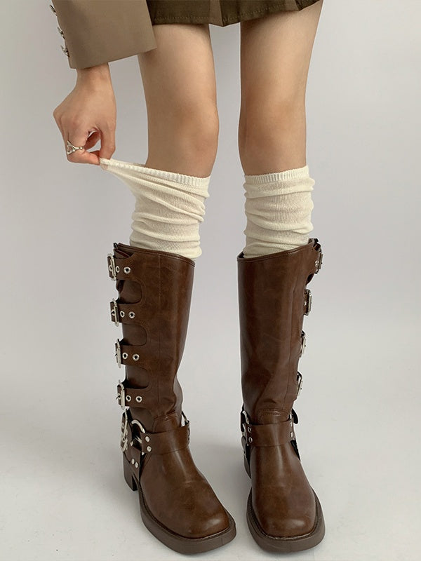 5 Color Options Maillard Knitted Stockings