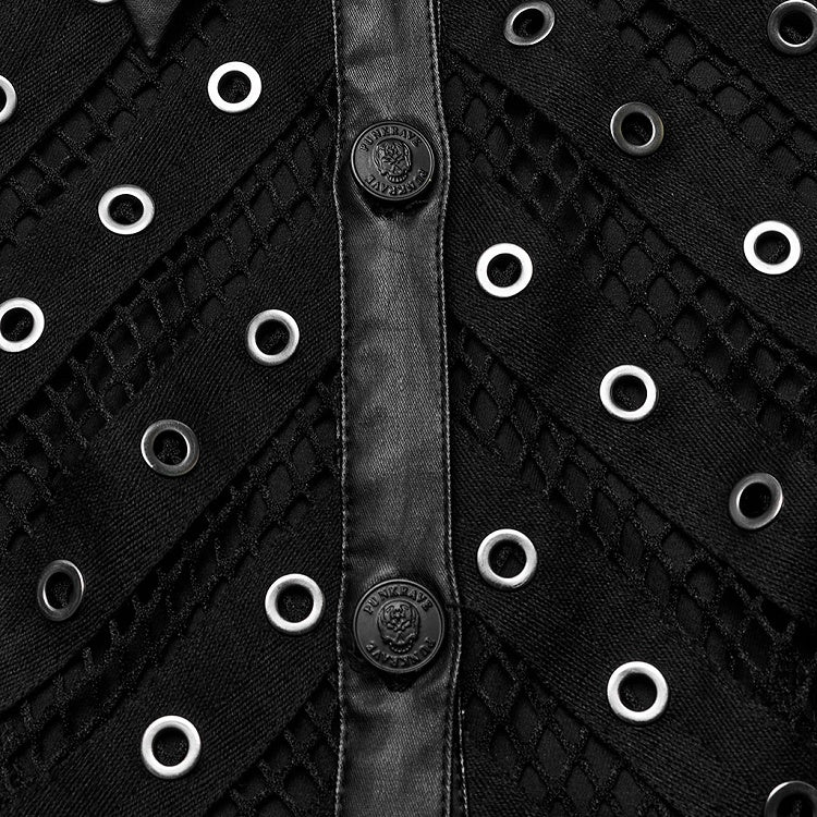 Black Punk Sexy Hollow Shirt