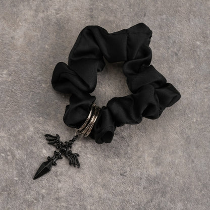 Black Gothic Cross Scrunchie