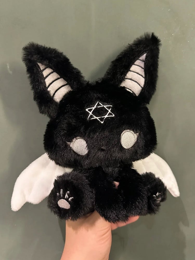 Black and Gray Gothic Bat Plushie