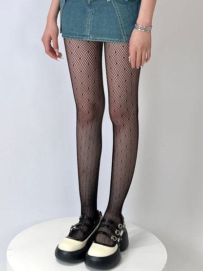 Black/White Polka-dot Pattern Tights