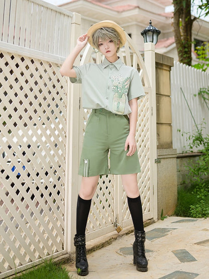 Season of Blossoms Prince Green Ouji Lolita Shorts