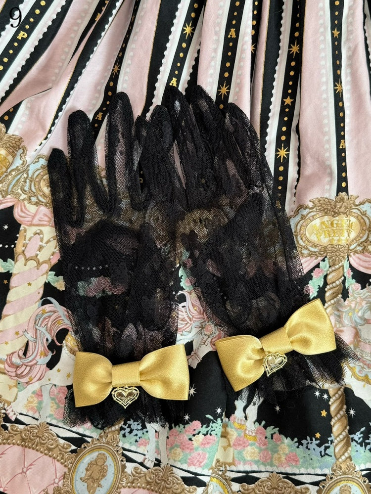 16 Options Crown/Heart Charm Bowknot Lace Gloves