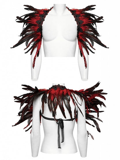 Gothic Faux Feather Shoulder Accessory