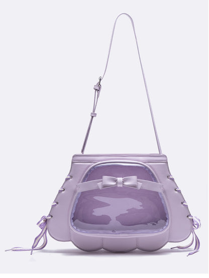 Purple Shell-shaped Bowknot PU Backpack Small/Large Size