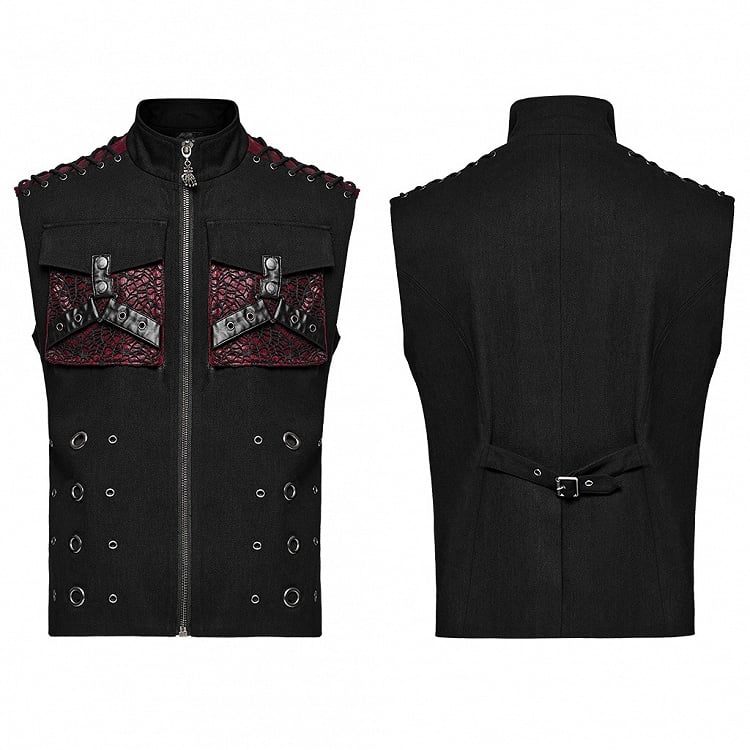 Black and Red Punk Personalized Vest