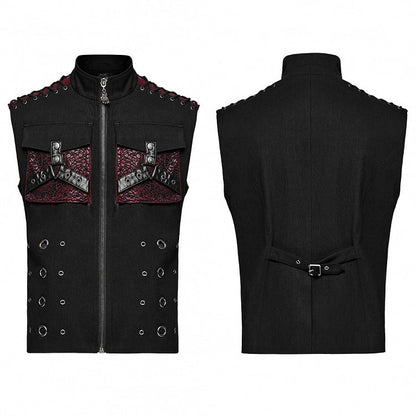 Black and Red Punk Personalized Vest