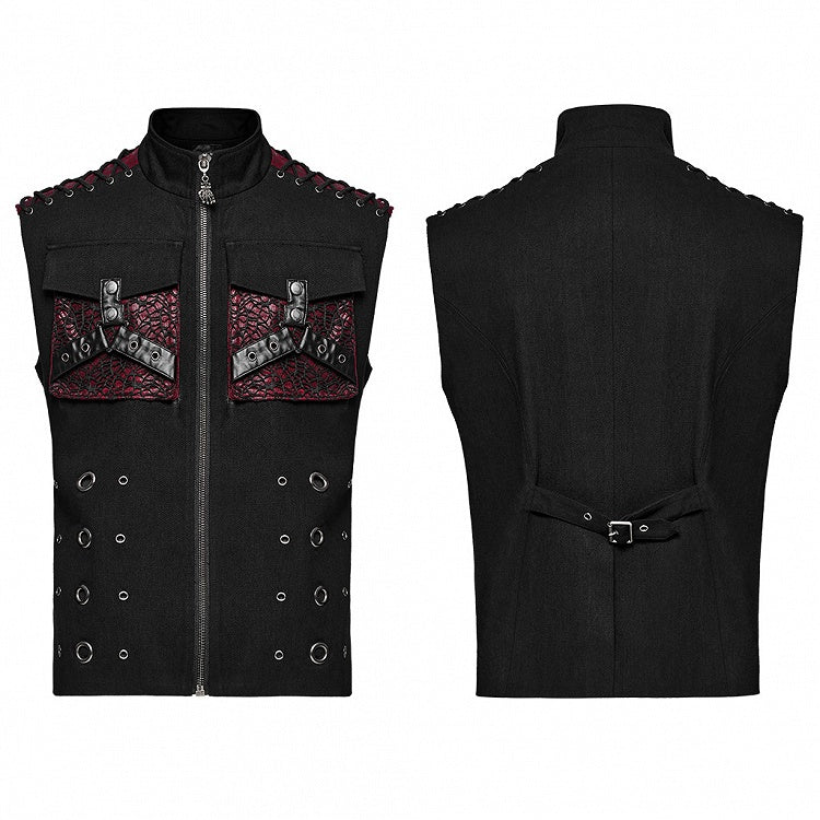 Black and Red Punk Personalized Vest
