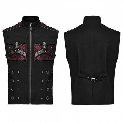 Black and Red Punk Personalized Vest