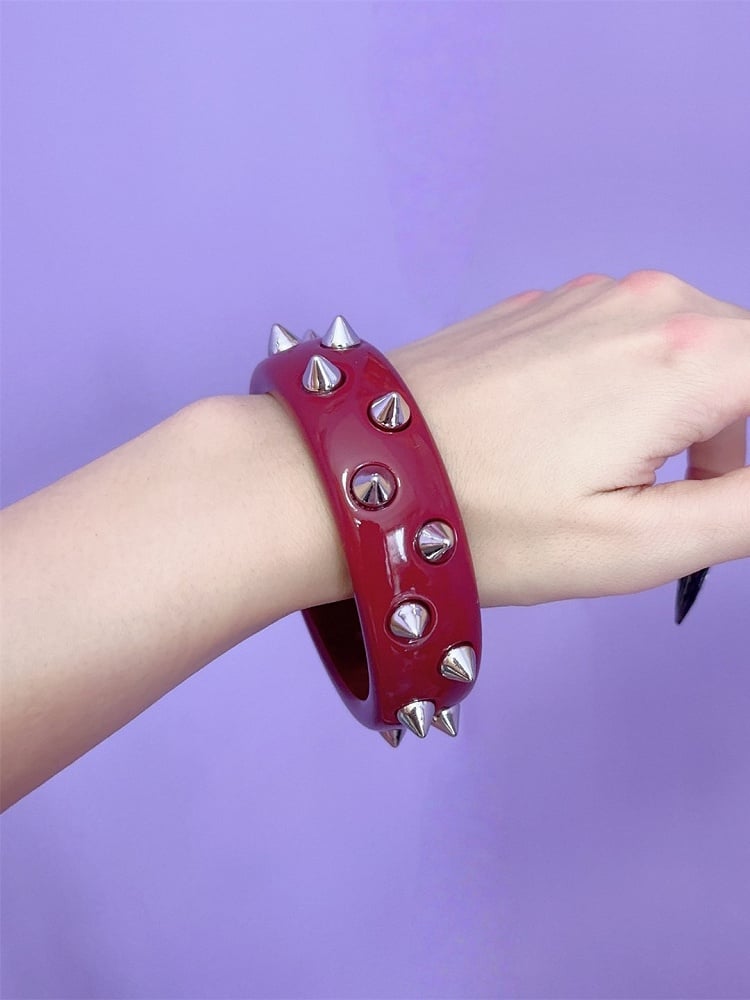 Y2K Black/White/Red/Pink/Transparent Punk Studs Bracelet