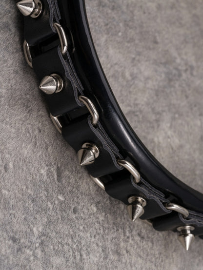 Black Gothic Buckle Decorated Studs Design KC