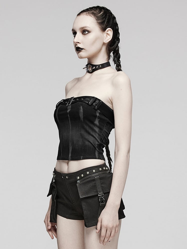 Black Sexy Printed Tube Top