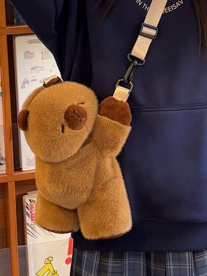 Cute Capybara Brown 21cm/30cm/45cm Plush Backpack/Crossbody