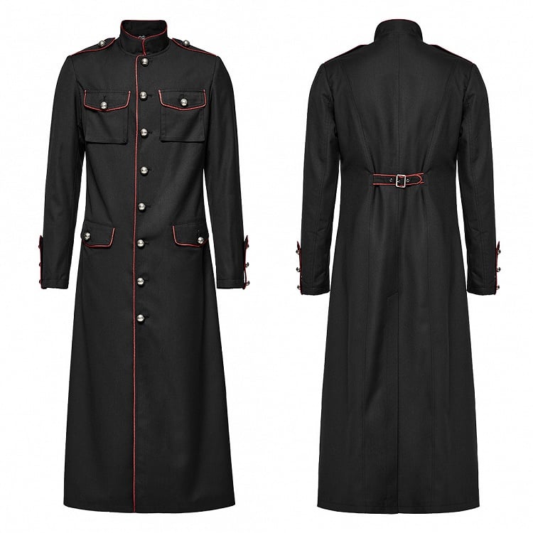 Black and Red Military Coat