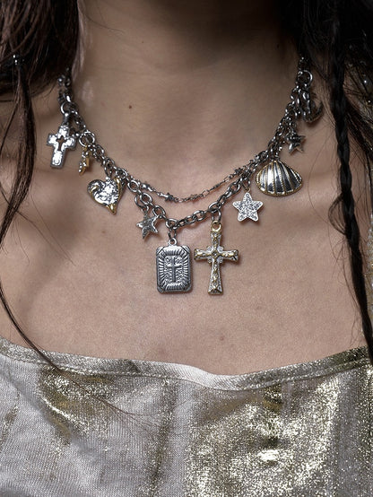 6 Options Punk Cross Charm Necklace/Waist Chain