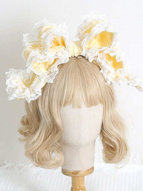11 Colors Large - Sized Sweet Lolita Multi - layer Bowknot KC With Lace Trims