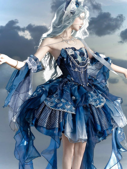 Pink / Blue Tulle Sleeves