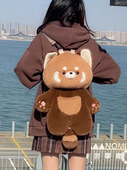Brown 35cm/50cm Plush Red Panda Backpack Detachable Shoulder Straps