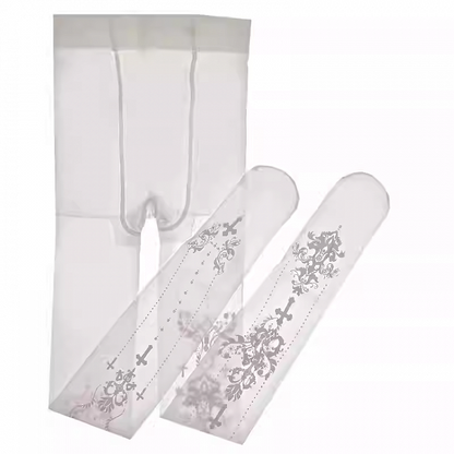 Gothic Lolita Black/White Cross Print Tights