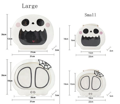 Halloween White Skeleton Ita Bag Large/Small Version