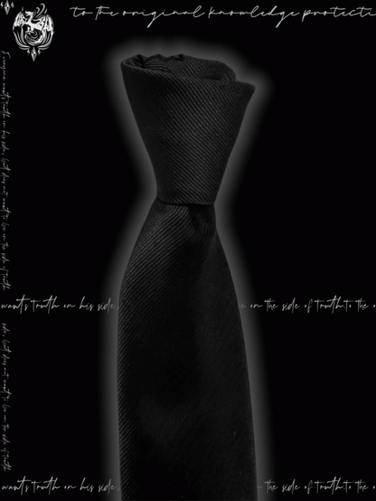 Y2K Black Punk Cross Applique Tie