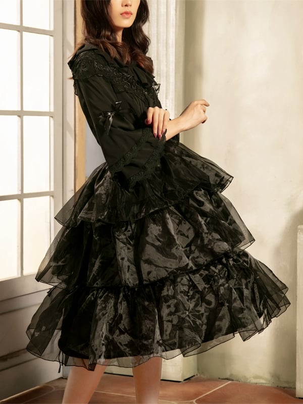 White Lolita Adjustable Length Fish-bone Petticoat