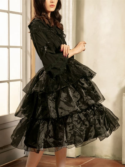 White Lolita Adjustable Length Fish-bone Petticoat