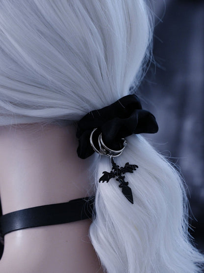 Black Gothic Cross Scrunchie