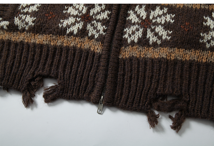 2024 Christmas Black/Brown Mohair Hooded Sweater