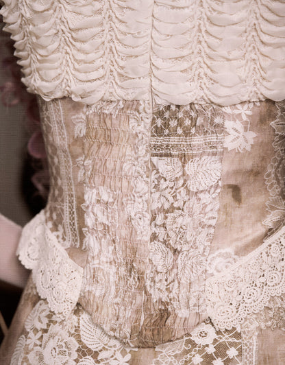 Romantic Goth Love Cutout Short Sleeves Corset Top