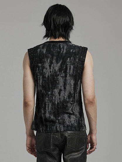 Black and Gray Goth Daily Tank Top