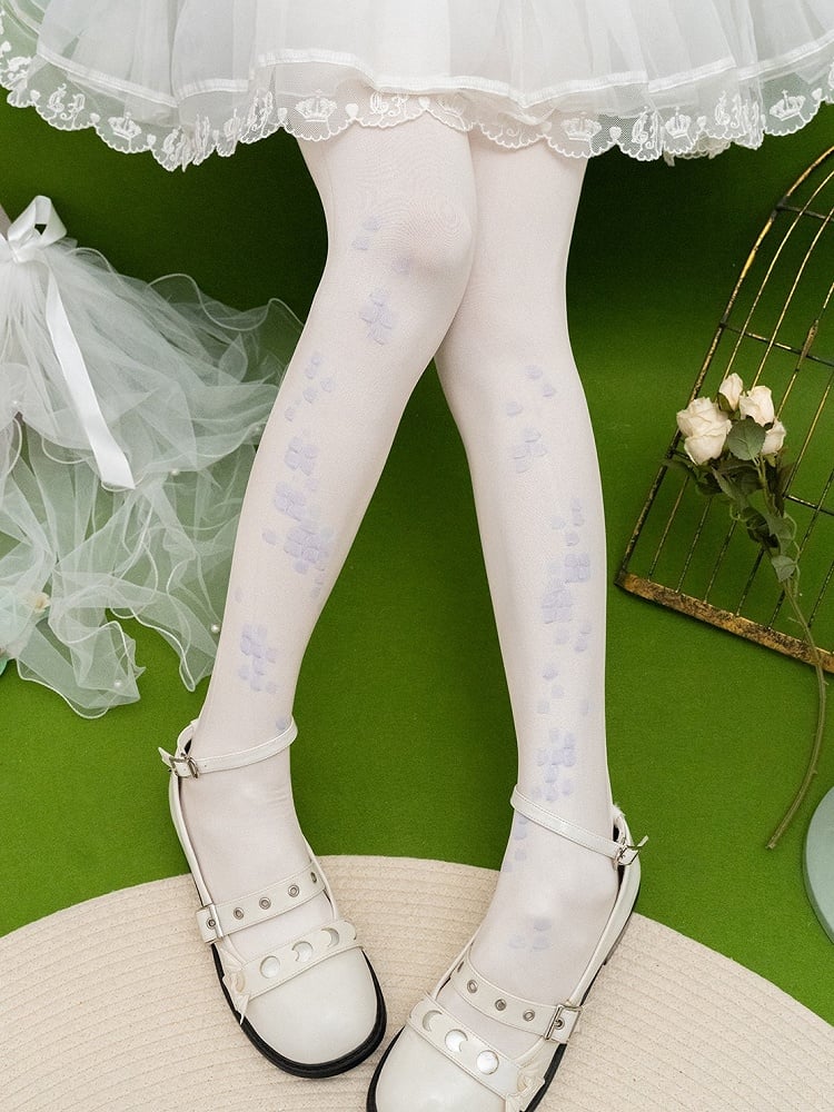 Blue/Green/Gray/Purple Scale Print Design Tights