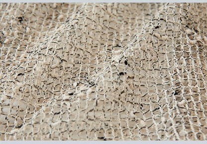 Shoulder Strap Design Punk Hollow Out Long Sleeves Top Beige/Brown/Orange