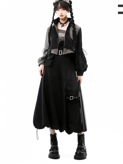 Black and Gray Techwear Jacket