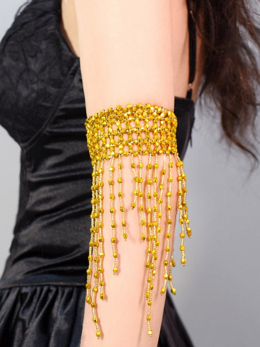 Gold Cyberpunk Tassel Design Arm Cuff