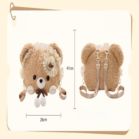 Brown Kawaii Oversized Bear Backpack With Detachable Straps