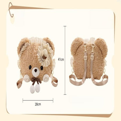 Brown Kawaii Oversized Bear Backpack With Detachable Straps