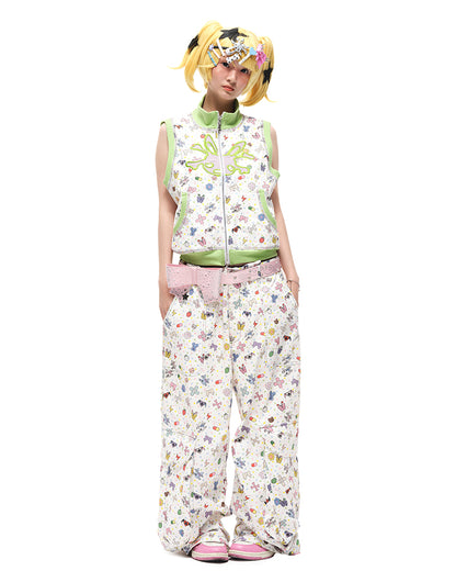 Pink/Black Big Bow Stud Details Rhinestones Embellished Waist Belt