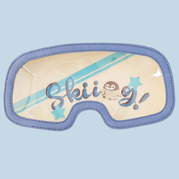 White&Blue Star Print Backpack Ita Bag With Goggles-Shaped Ita Bag