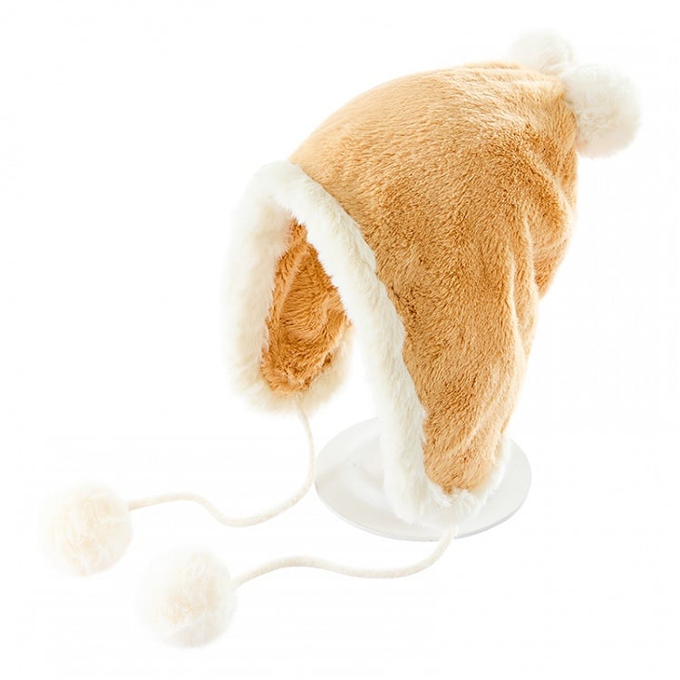 Yellow Winter Cute Pompoms Plush Hat