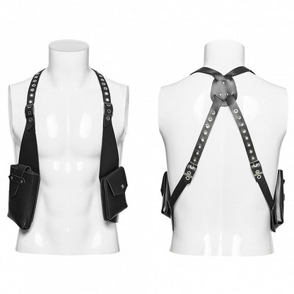 Black Punk Vest Strap Bag
