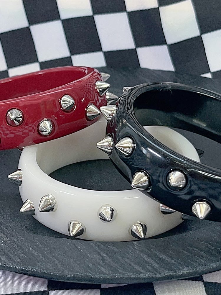 Y2K Black/White/Red/Pink/Transparent Punk Studs Bracelet