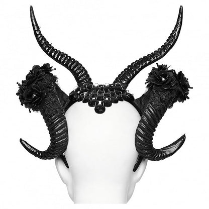 Black Goth Demon Horn Headwear